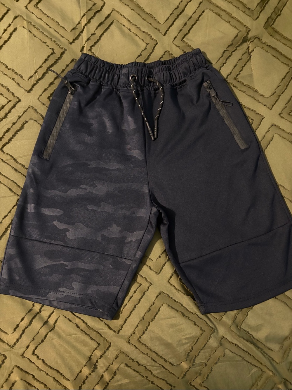 Boy's Athletic Camo Performance Shorts - Navy